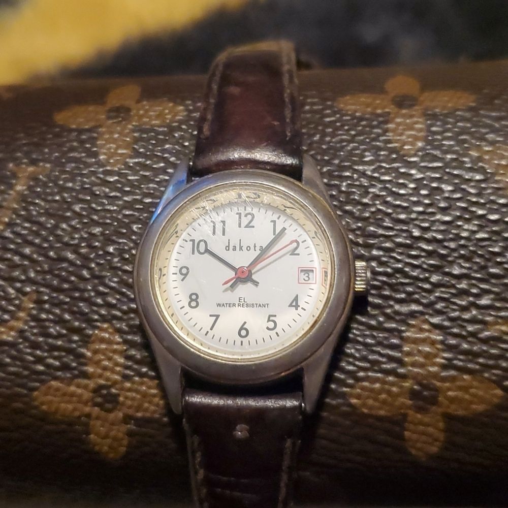 Dakota Indiglo Date Window Silver/Gold Case Needs New Band
